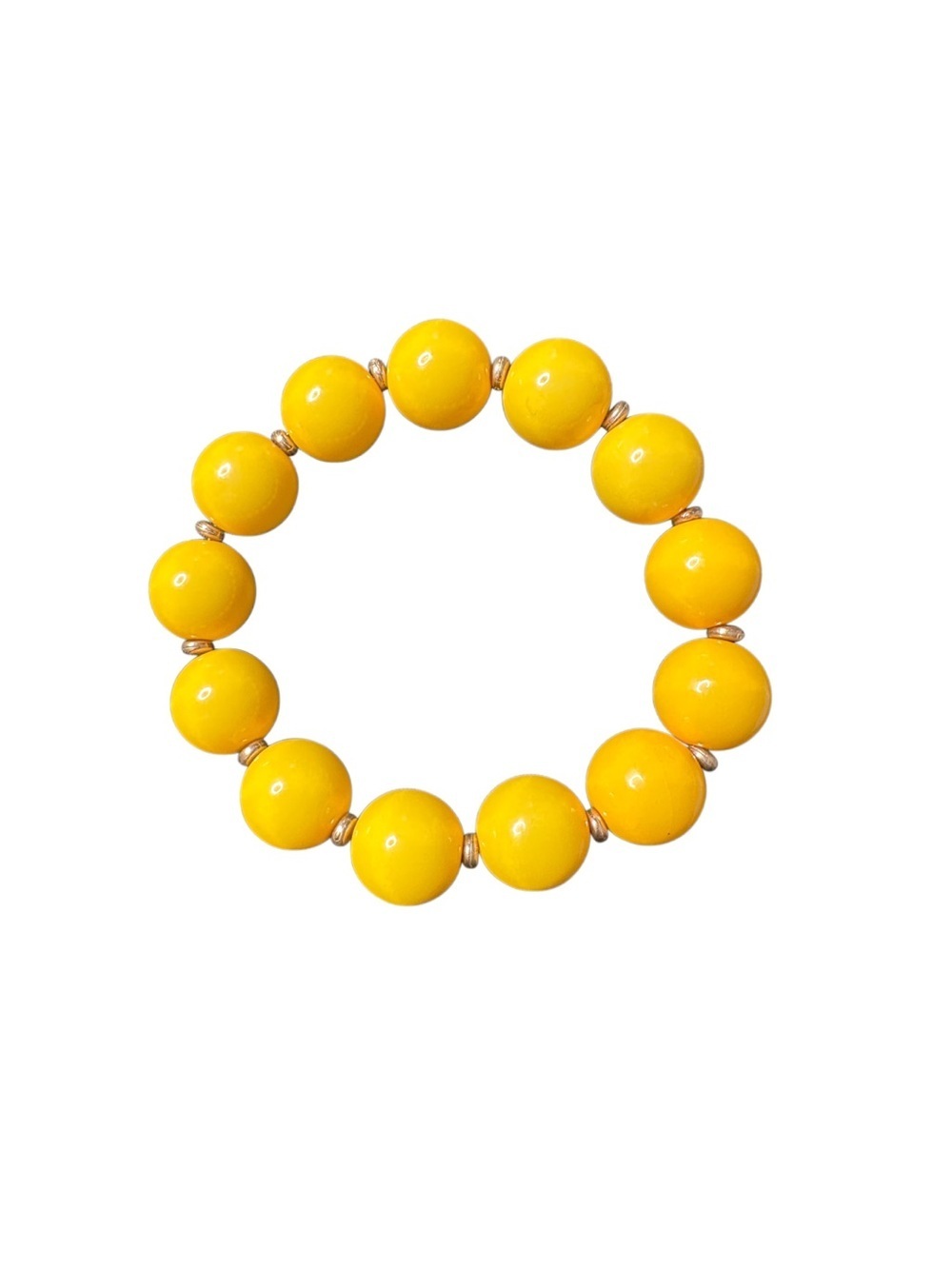 5/$25 😻 Yellow Acrylic Beaded Stretch Bracelet